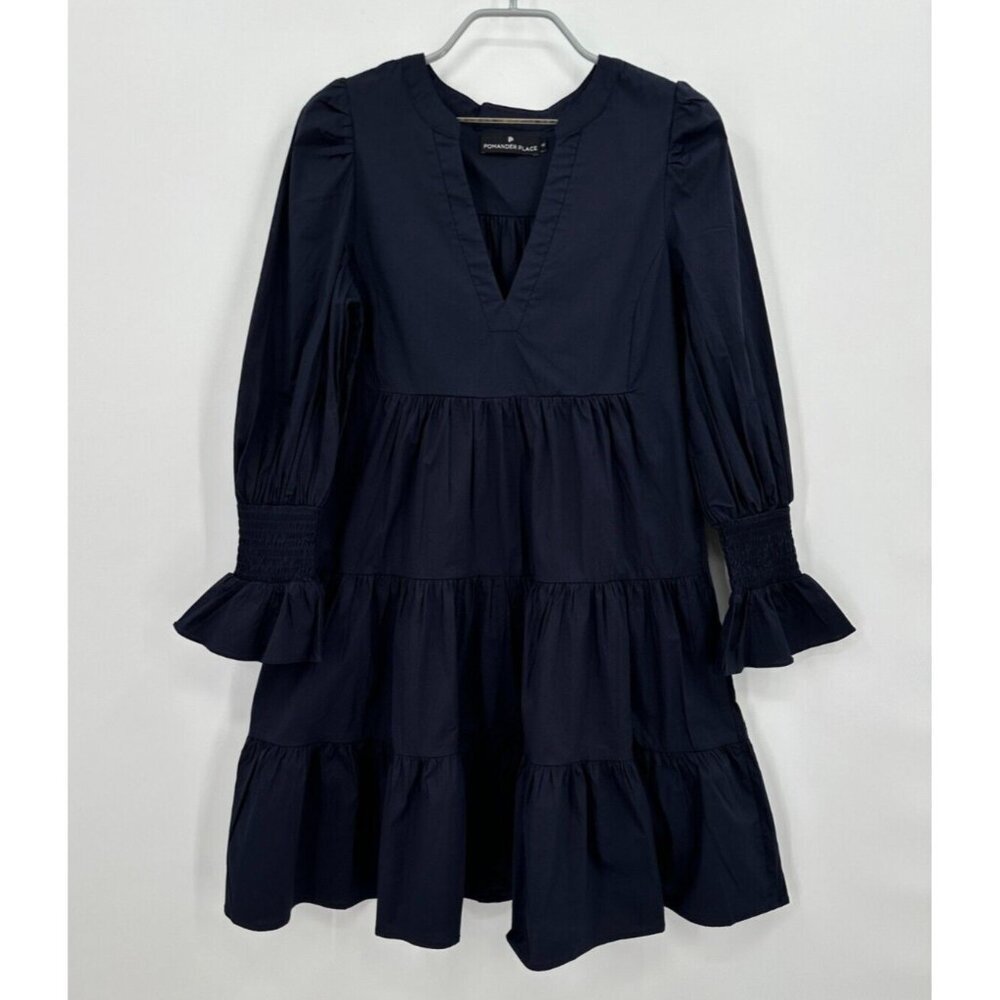 Pomander Place by Tuckernuck Navy Blue Cotton Poplin Kenzo Mini Dress sz XS NWOT